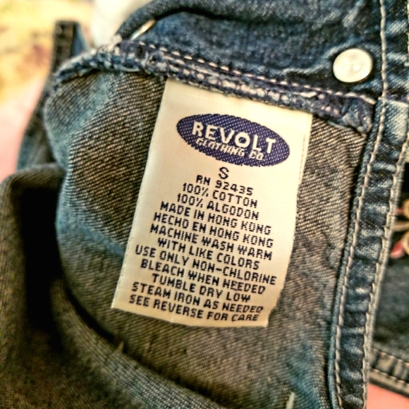 Vintage 90s Style Jean Short Overalls - Picture 6 of 6